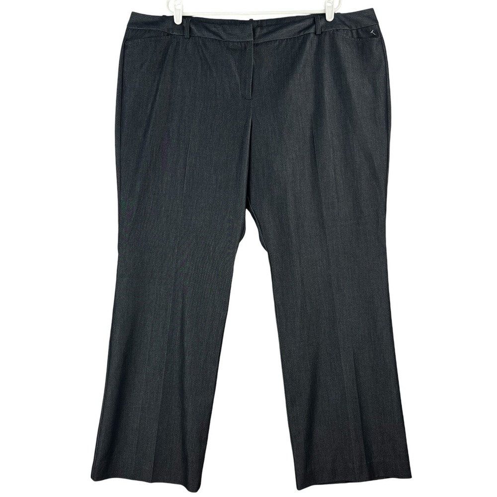 Worthington Women's Modern Fit Black Pants Sz 24W Straight Leg Stretch High Rise